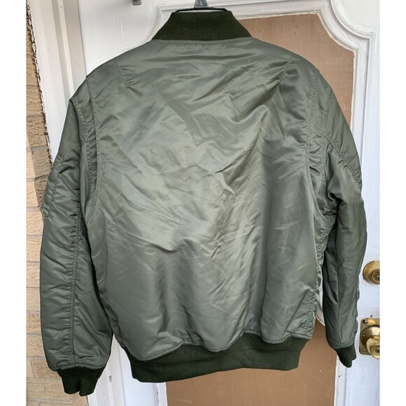 Superdry Mens MA-1 Bomber Jacket Full Zip Olive green - Picture 4 of 13